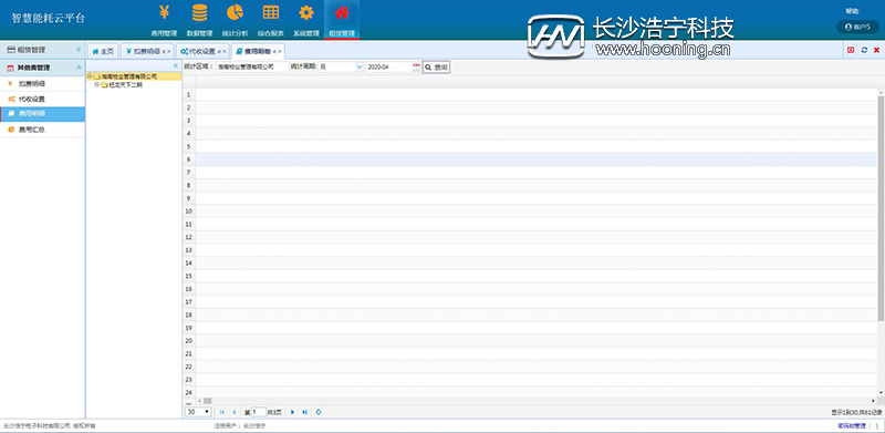 浩寧遠(yuǎn)程預(yù)付費(fèi)抄表系統(tǒng)后臺(tái)展示:租賃管理篇